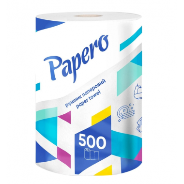 Рушник целюлозний Papero Джамбо 2-шаровий 500 аркушів 1 рулон